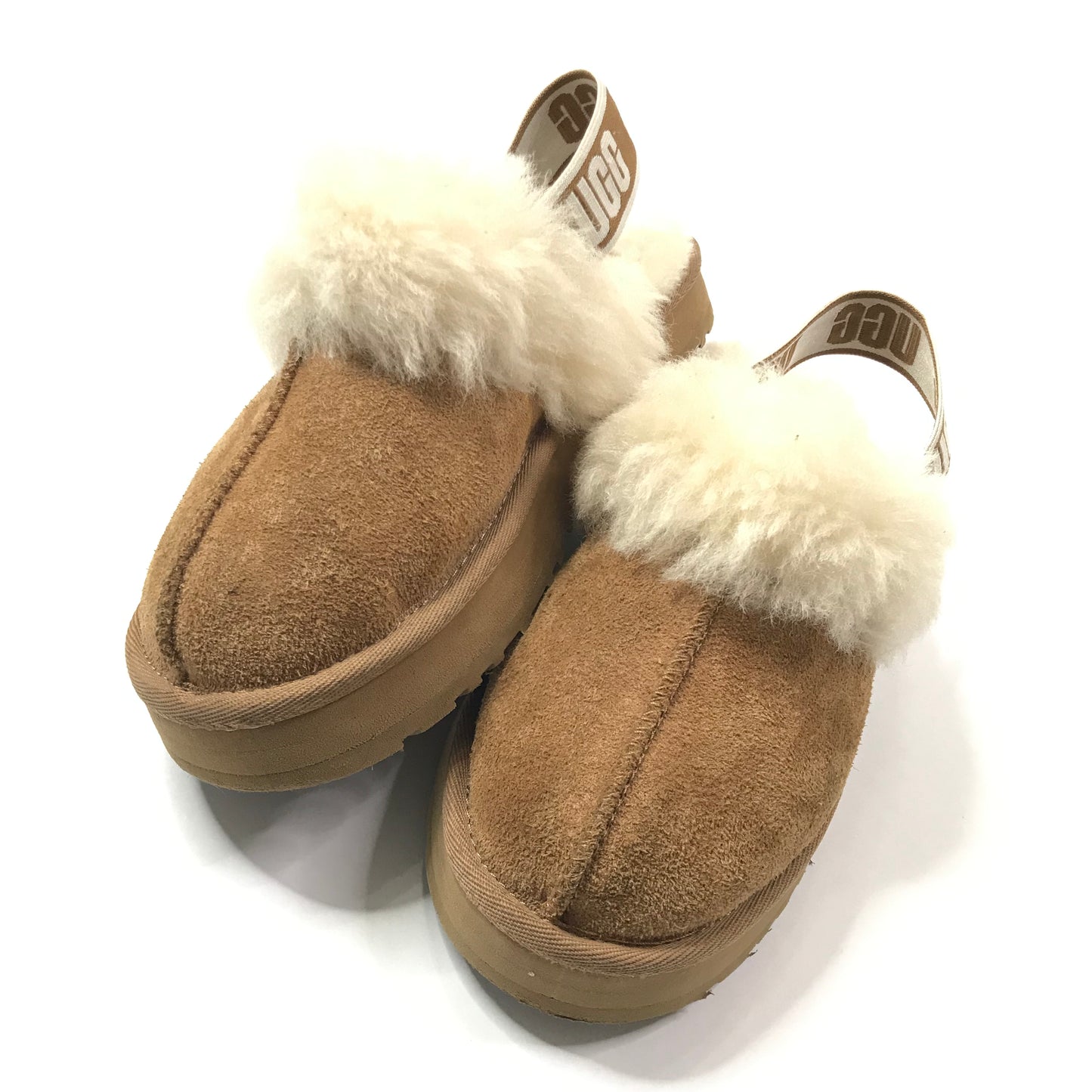 Ugg Funkette Slip On Clogs Chestnut Shoes Girls Size 13