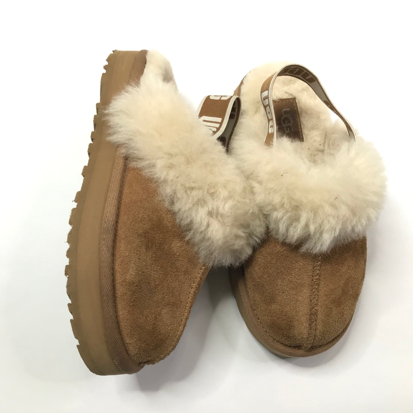 Ugg Funkette Slip On Clogs Chestnut Shoes Girls Size 13