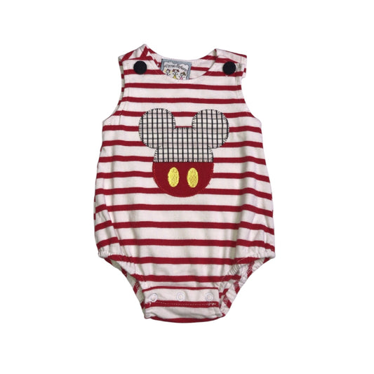 Three Sisters Striped Bubble Mickey Mouse White Red Baby Boys Size NB